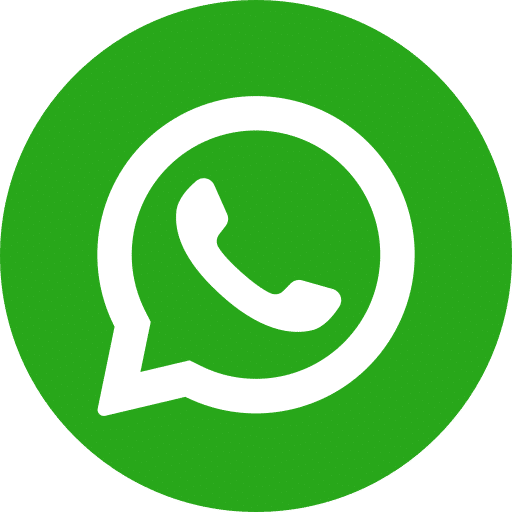Logo de WhatsApp: icône blanche d'un téléphone dans une bulle de dialogue sur fond vert vif et circulaire. Symbole de l'application de messagerie instantanée.